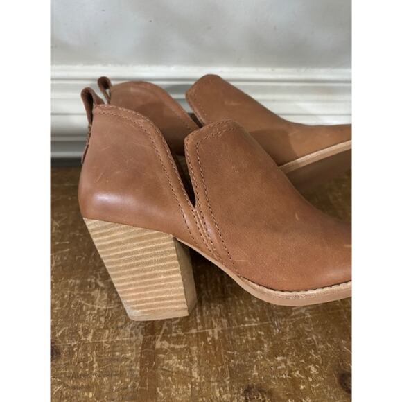 Jeffrey Campbell Rosalee Leather Slip On Boots Stacked Block Heel Booties Sz 8 - Picture 5 of 9